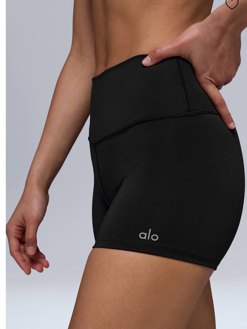 NWT Alo Yoga 3” High-Waist Airlift Shorts Black Size Small Compression - Picture 3 of 4